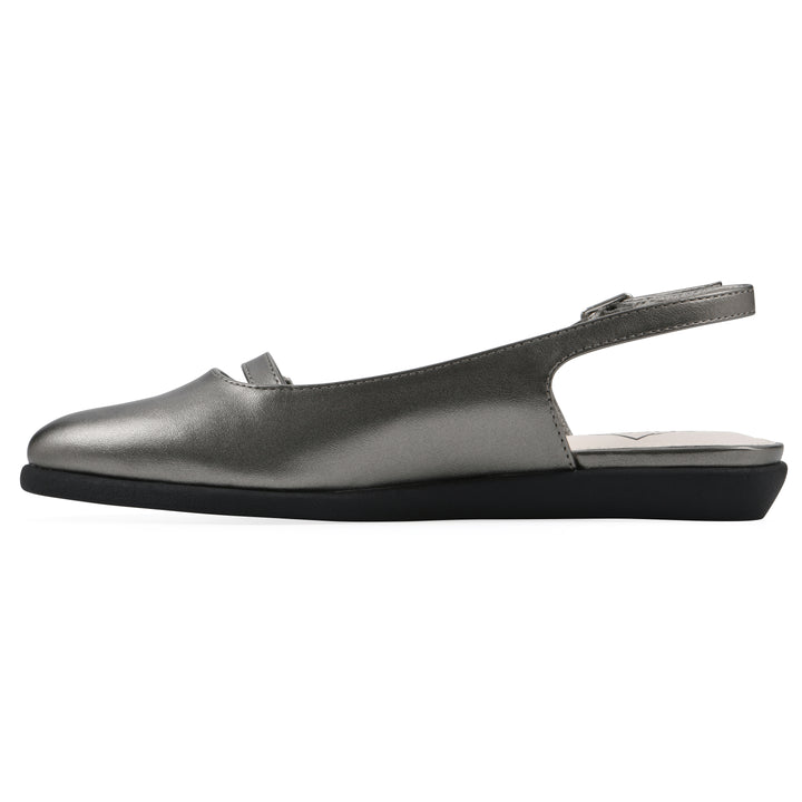 Miloni Slingback Flat - Pewter Metallic