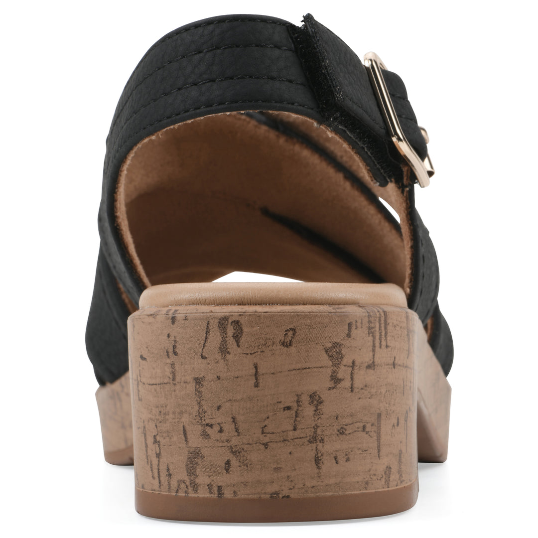 Finnlee Heeled Sandal - Black Faux Leather