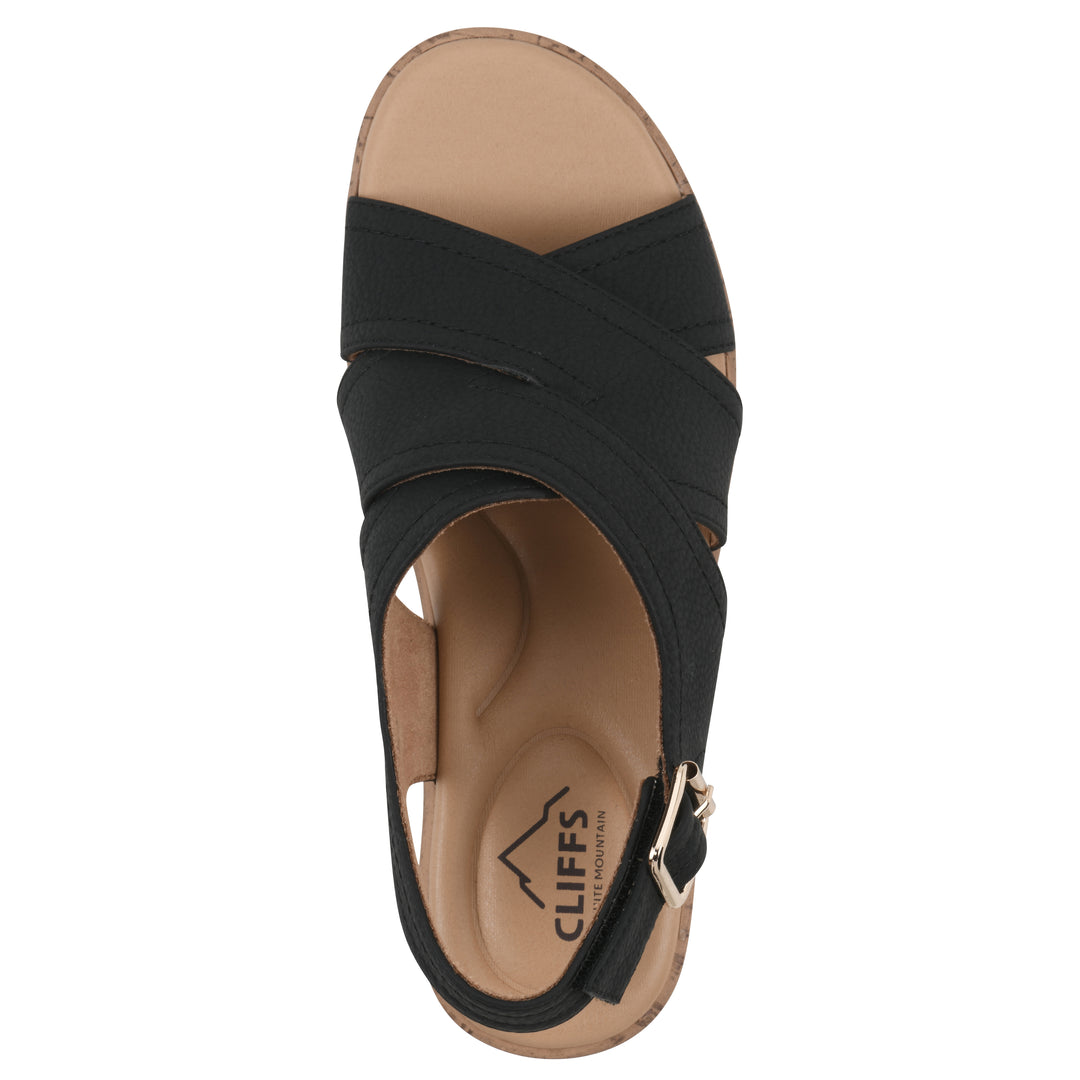 Finnlee Heeled Sandal - Black Faux Leather