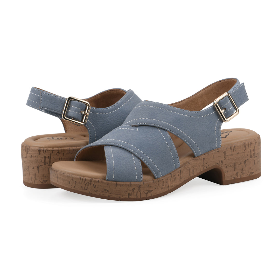 Finnlee Heeled Sandal - Periwinkle Faux Leather