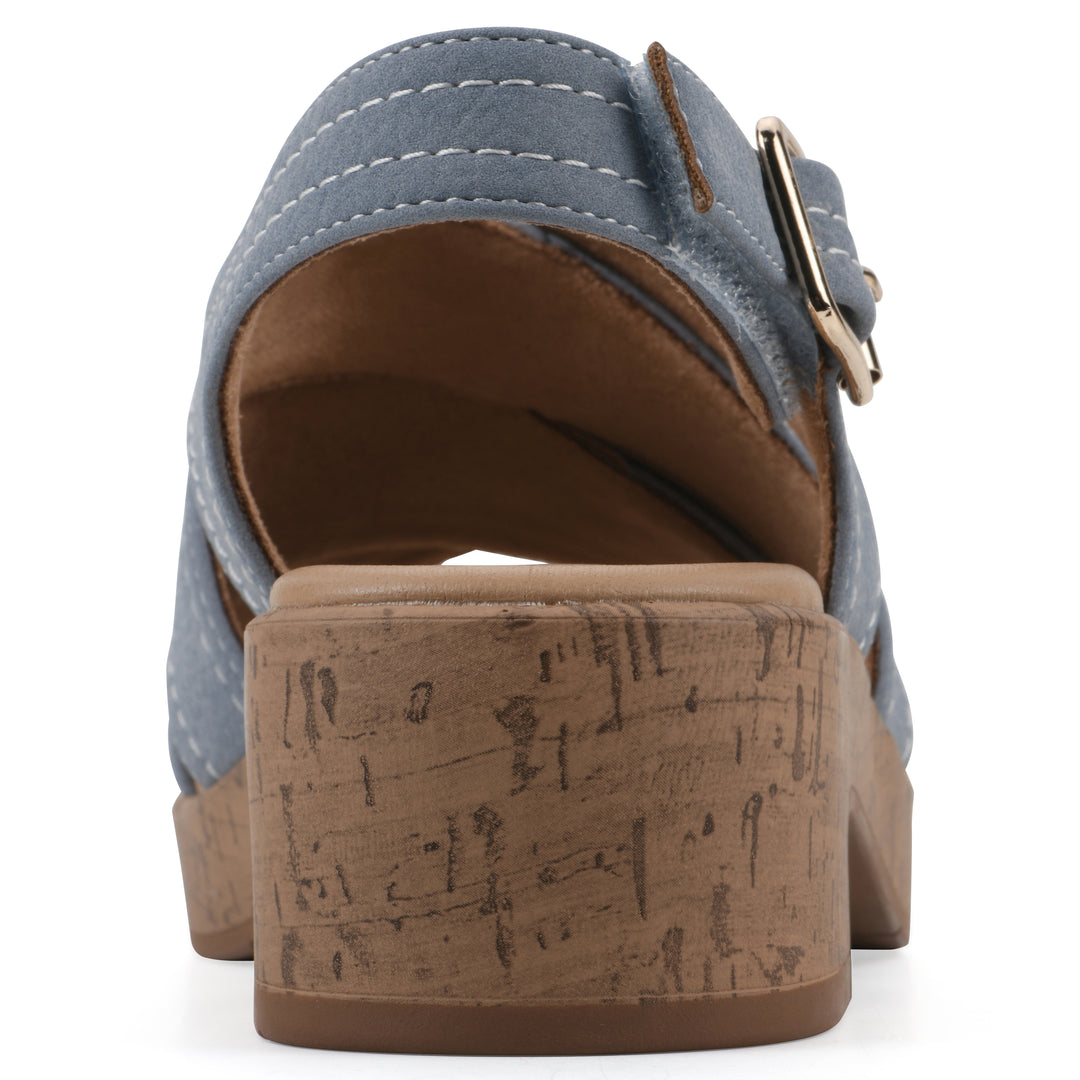 Finnlee Heeled Sandal - Periwinkle Faux Leather