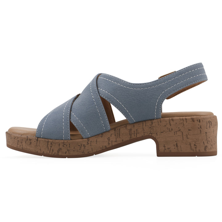 Finnlee Heeled Sandal - Periwinkle Faux Leather