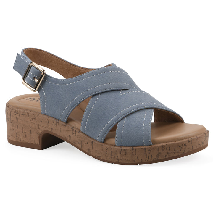Finnlee Heeled Sandal - Periwinkle Faux Leather