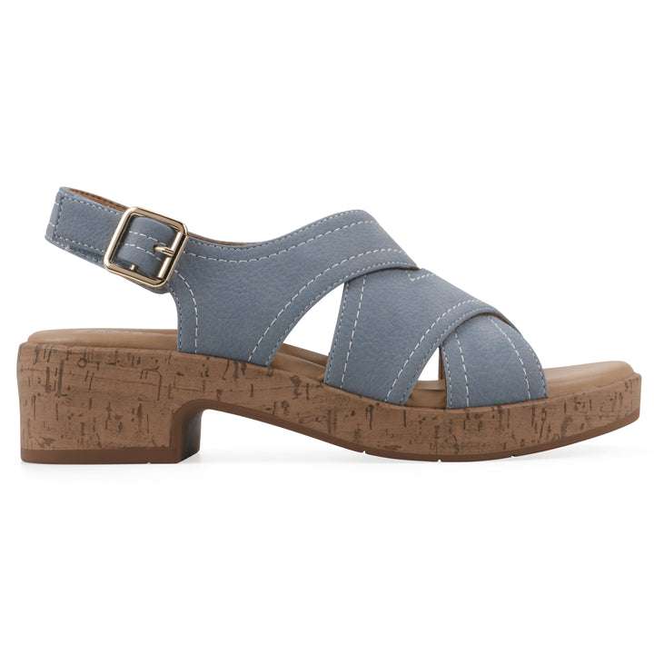Finnlee Heeled Sandal - Periwinkle Faux Leather