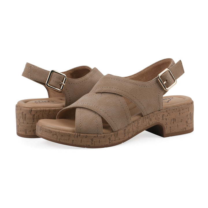 Finnlee Heeled Sandal - Mocha Faux Leather