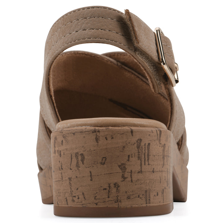 Finnlee Heeled Sandal - Mocha Faux Leather