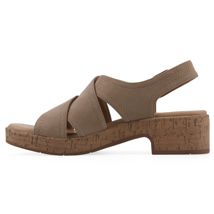 Finnlee Heeled Sandal - Mocha Faux Leather