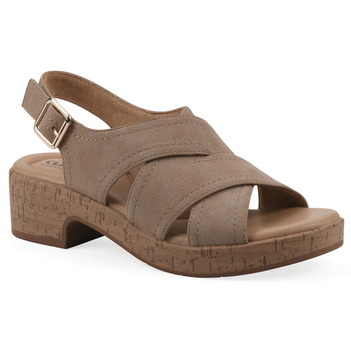 Finnlee Heeled Sandal - Mocha Faux Leather