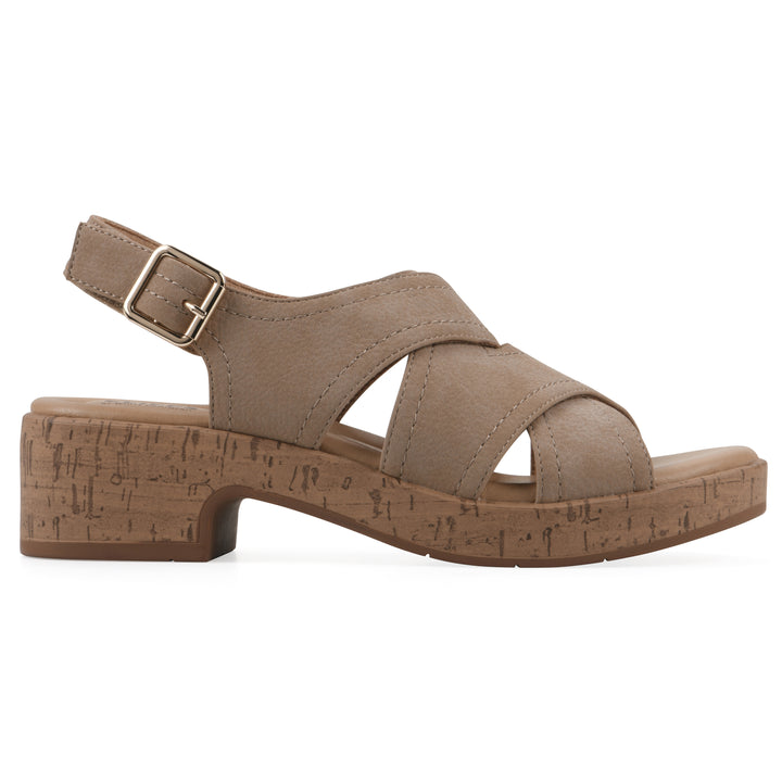 Finnlee Heeled Sandal - Mocha Faux Leather