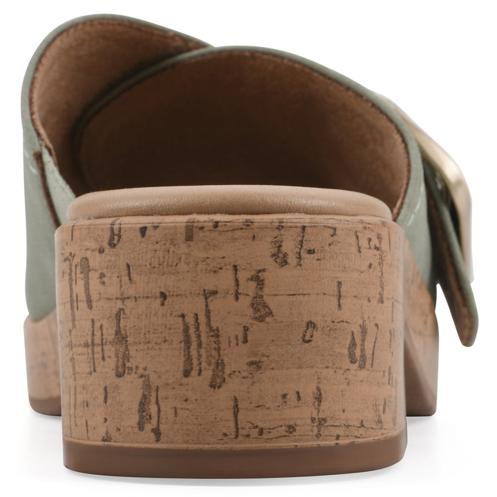 Filipa Heeled Sandal - Sage Faux Leather