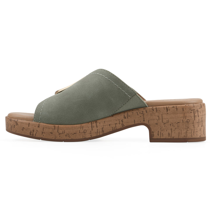 Filipa Heeled Sandal - Sage Faux Leather