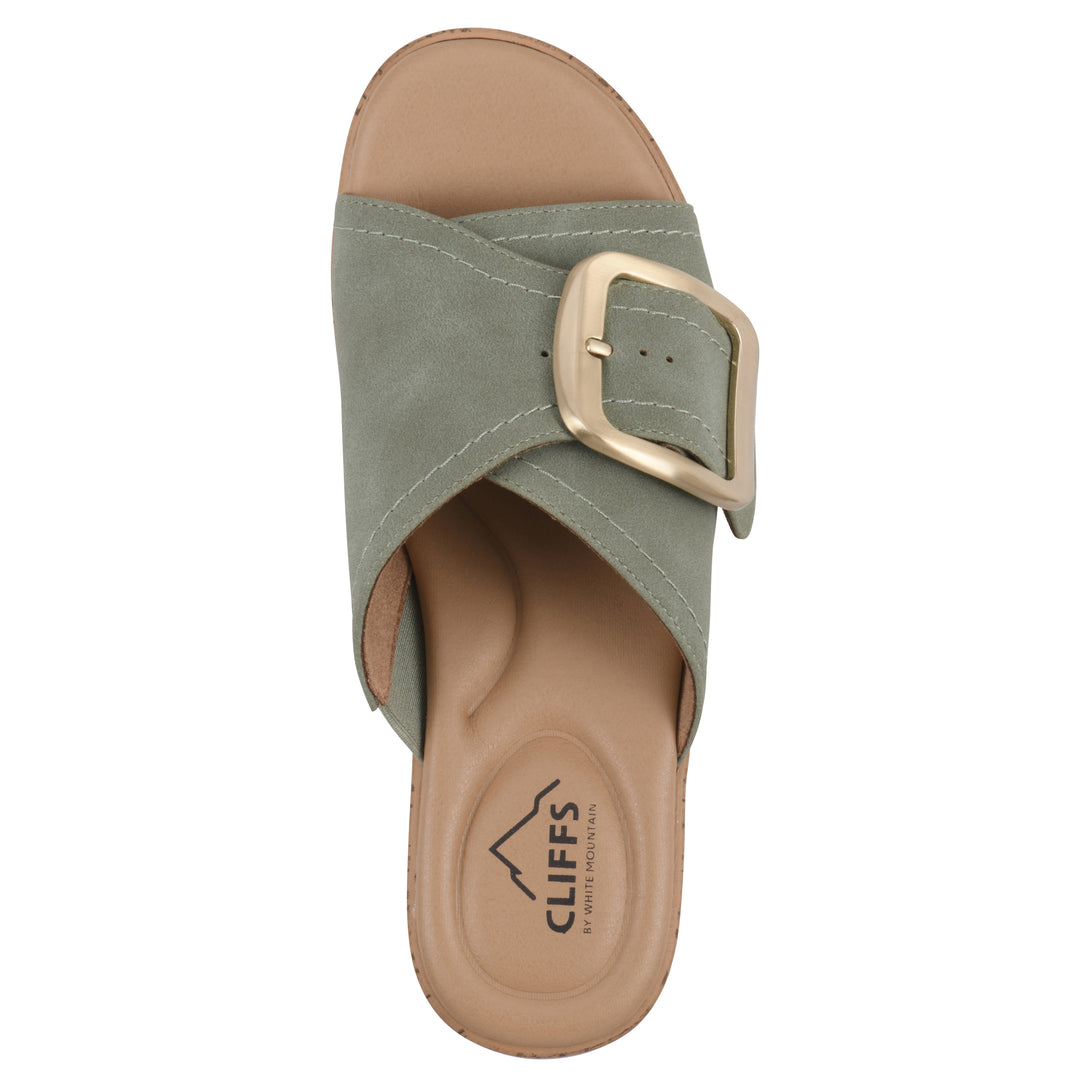 Filipa Heeled Sandal - Sage Faux Leather
