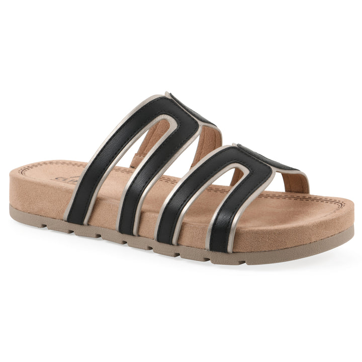 Tinarose Sandal - Black with Pale Gold