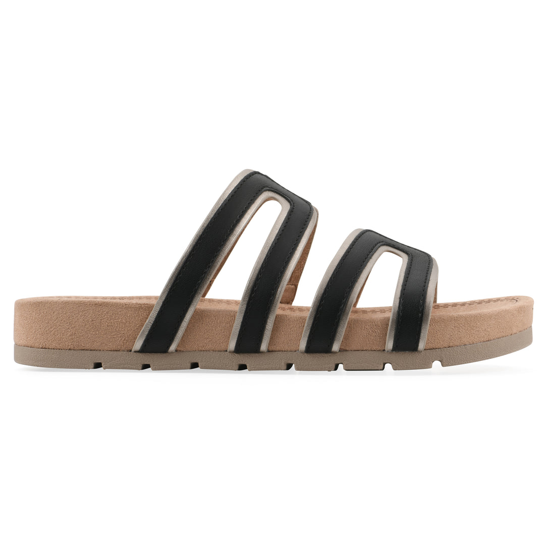 Tinarose Sandal - Black with Pale Gold
