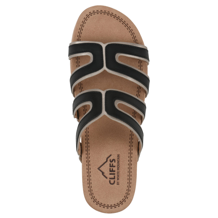 Tinarose Sandal - Black with Pale Gold