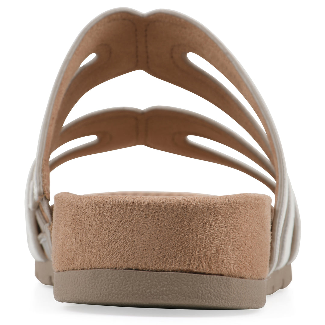 Tinarose Sandal - White with Pale Gold