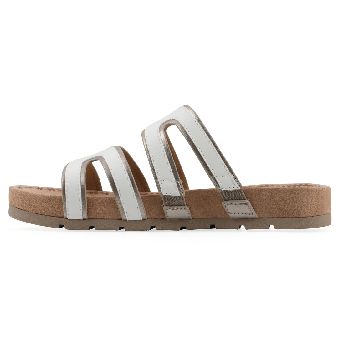 Tinarose Sandal - White with Pale Gold