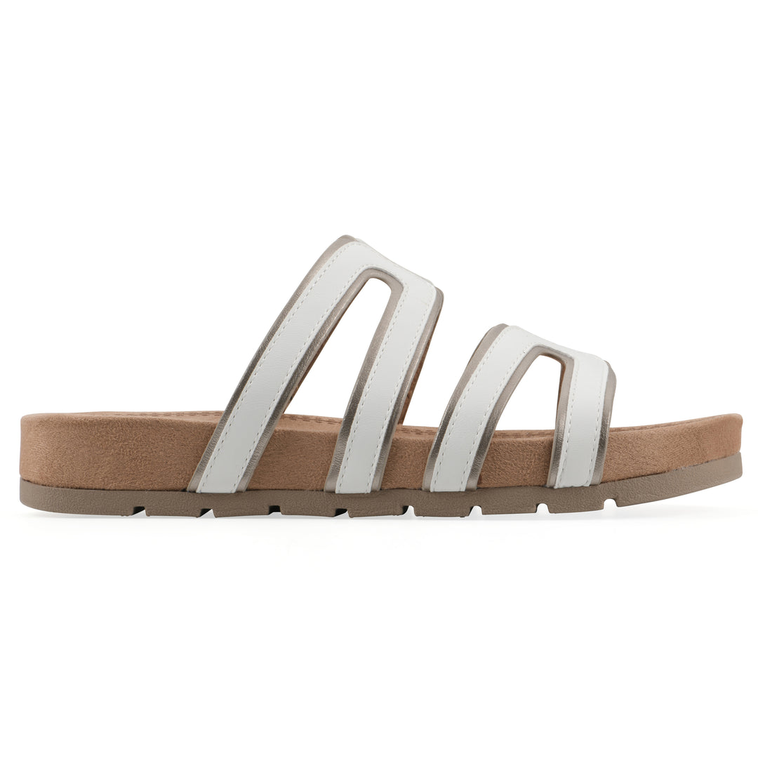 Tinarose Sandal - White with Pale Gold