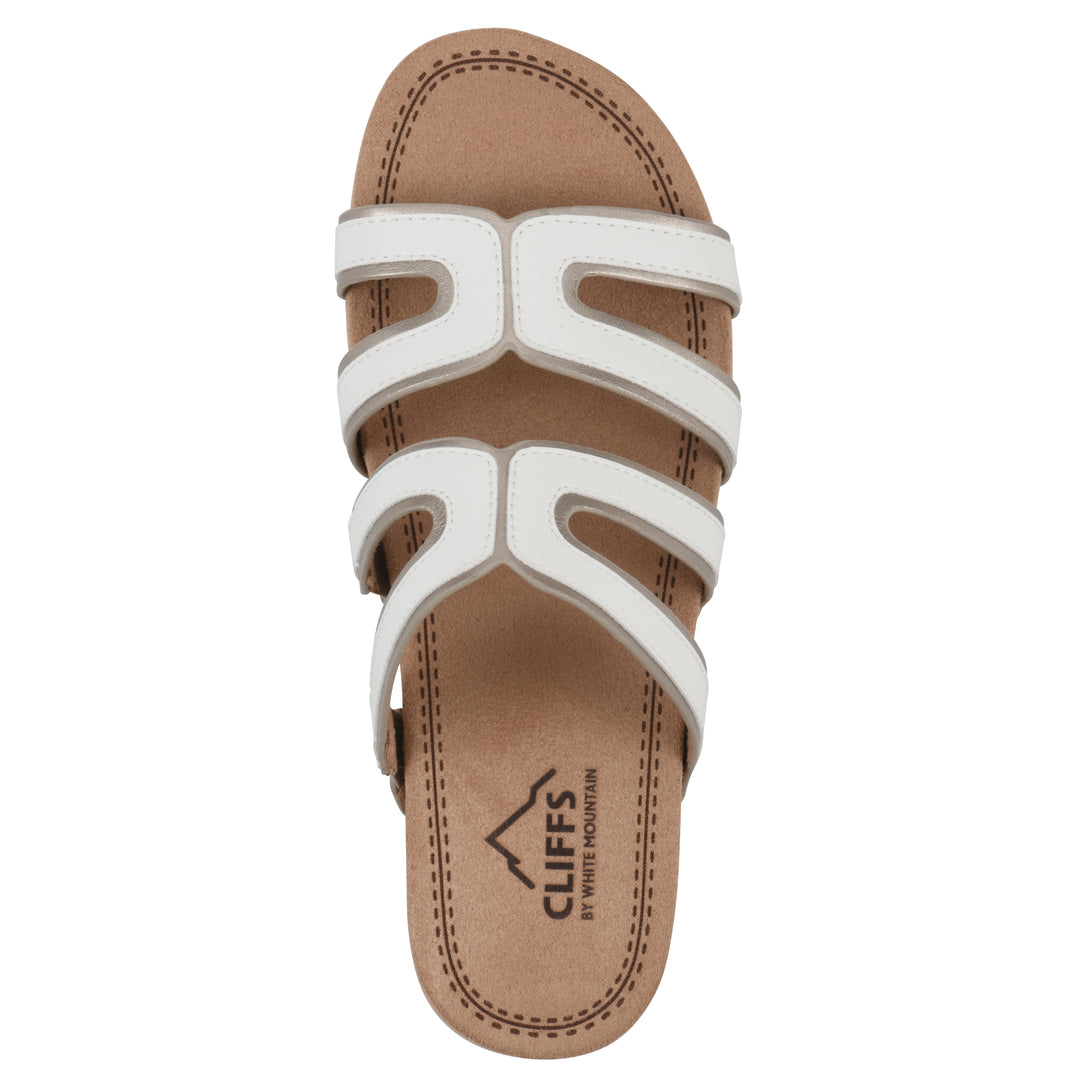 Tinarose Sandal - White with Pale Gold