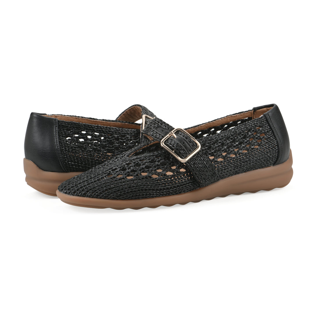 Cordette Flat - Black Fabric