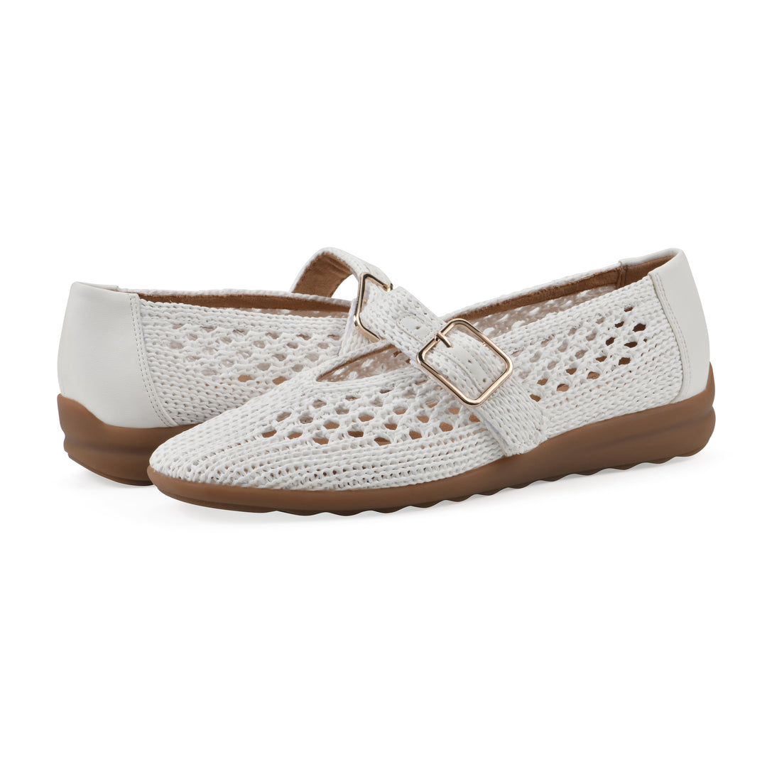 Cordette Flat - White Fabric