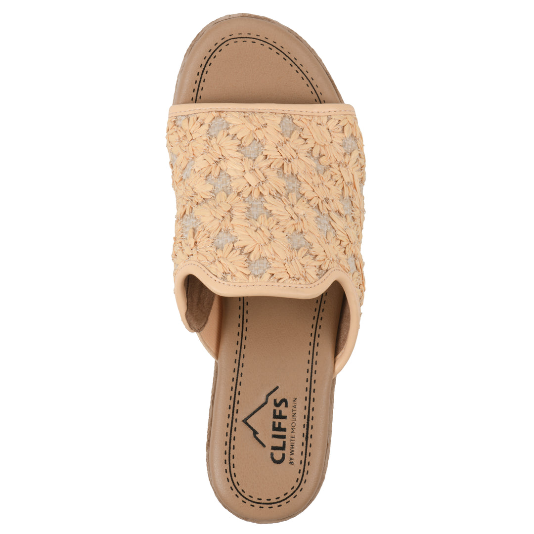 Bizzie Heeled Sandal - Mustard Fabric