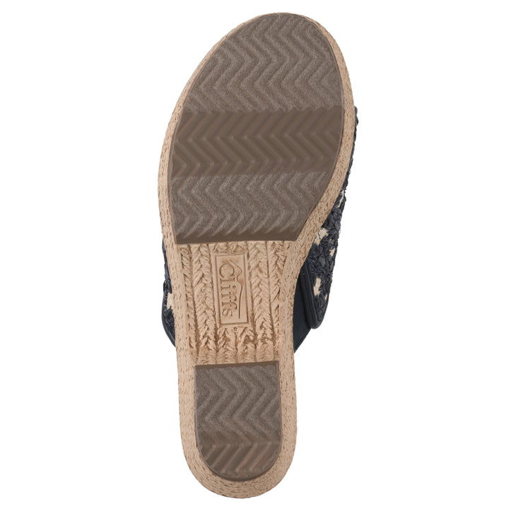 Bizzie Heeled Sandal - Dark Blue Fabric