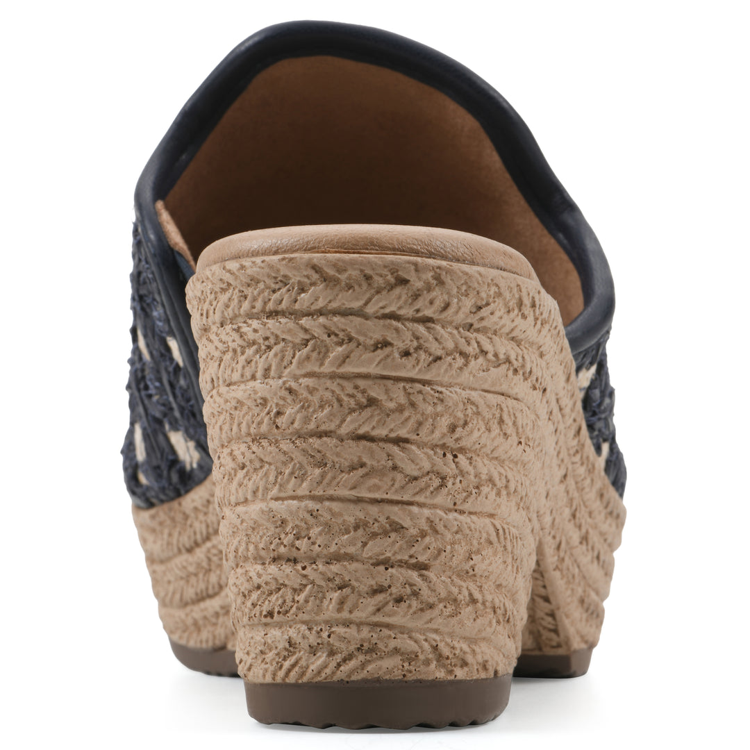 Bizzie Heeled Sandal - Dark Blue Fabric