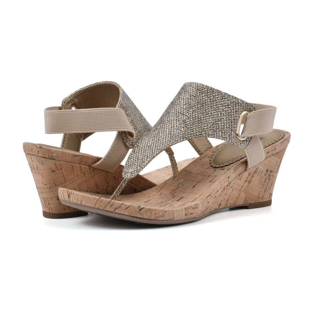All Good Wedge Sandal - Light Gold