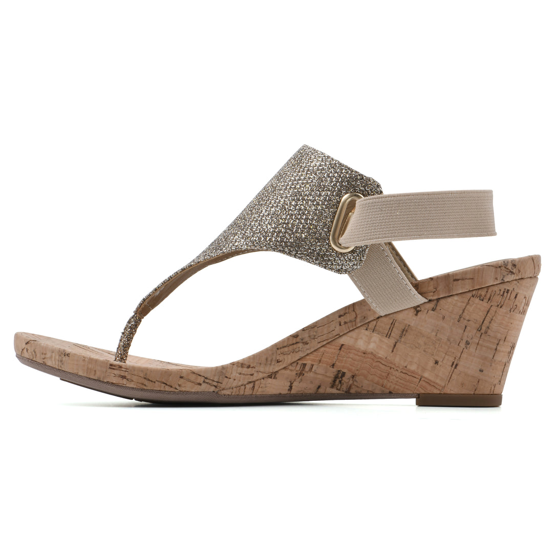 All Good Wedge Sandal - Light Gold