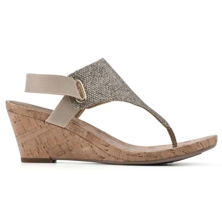 All Good Wedge Sandal - Light Gold