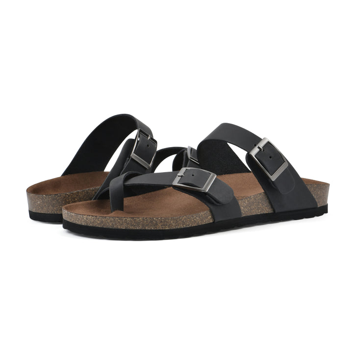 Gracie Footbeds Sandal - Black Leather