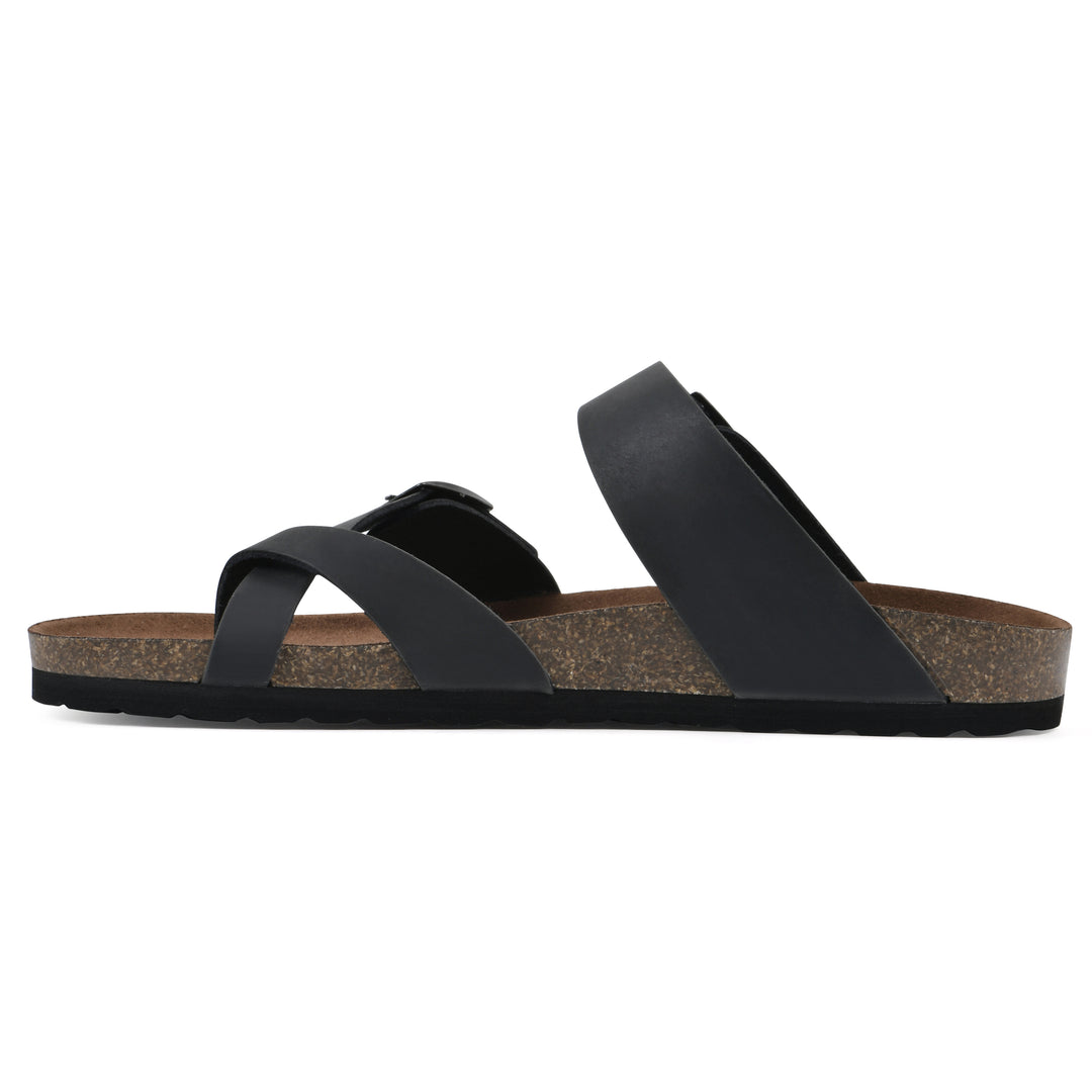 Gracie Footbeds Sandal - Black Leather