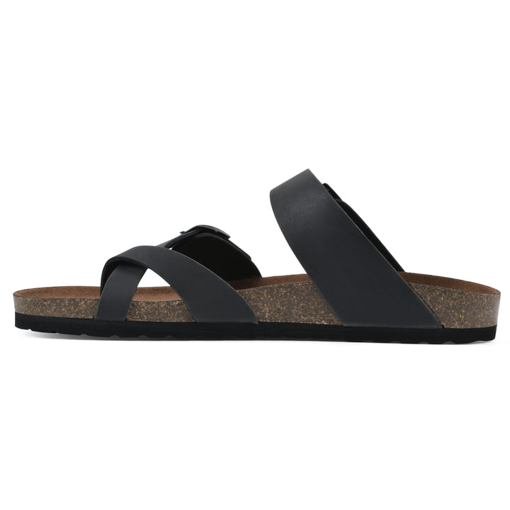 Gracie Footbeds Sandal - Black Leather