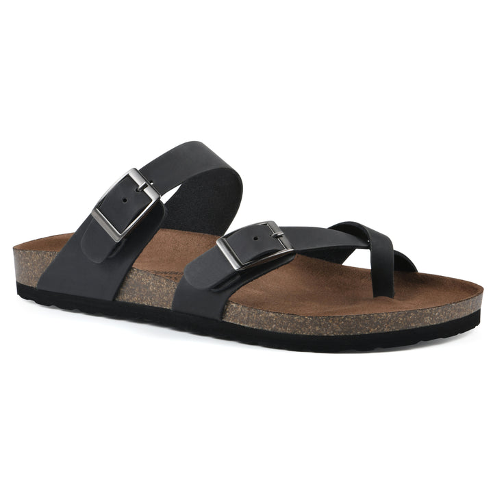 Gracie Footbeds Sandal - Black Leather