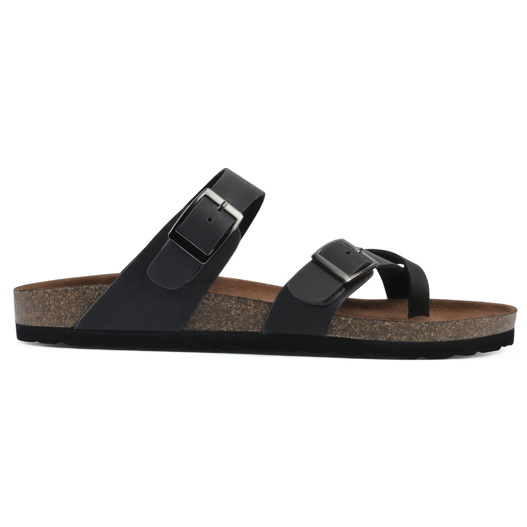 Gracie Footbeds Sandal - Black Leather