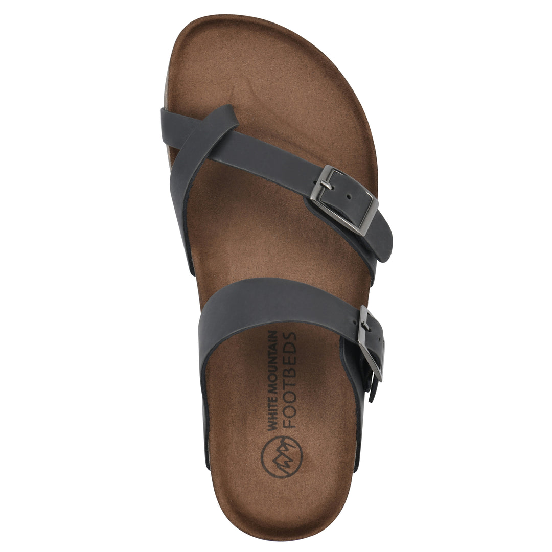 Gracie Footbeds Sandal - Black Leather