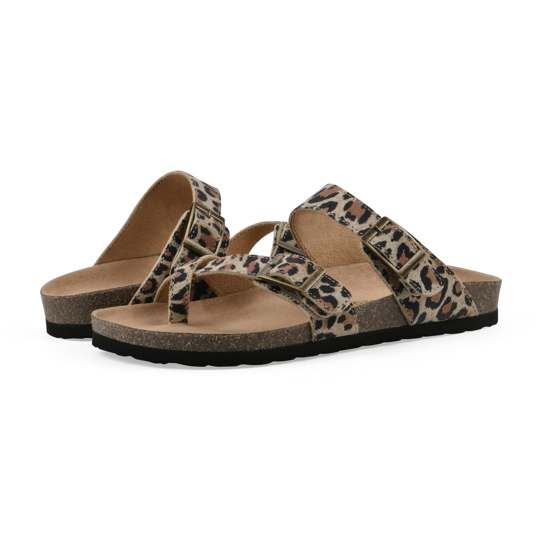 Gracie Footbeds Sandal - Natural Leopard Leather
