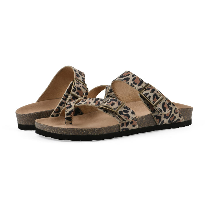 Gracie Footbeds Sandal - Natural Leopard Leather