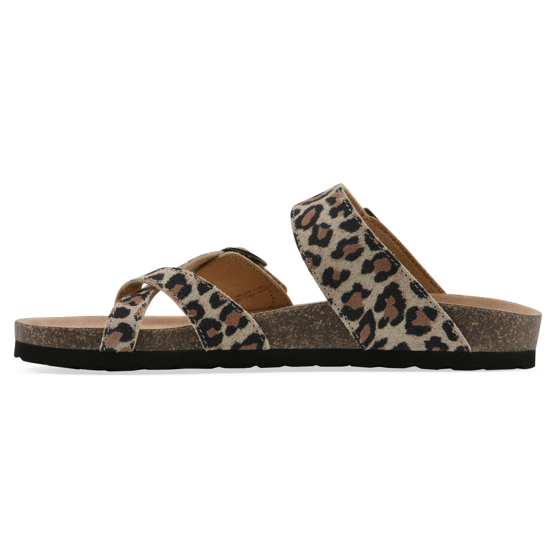 Gracie Footbeds Sandal - Natural Leopard Leather
