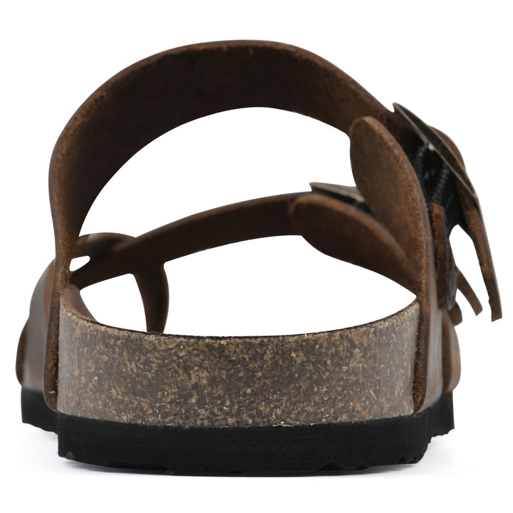 Gracie Footbeds Sandal - Brown Leather
