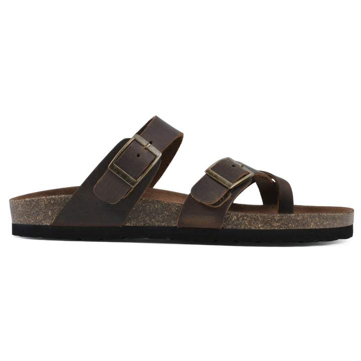 Gracie Footbeds Sandal - Brown Leather