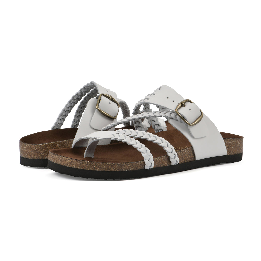 Hayleigh Footbeds Sandal - White Leather