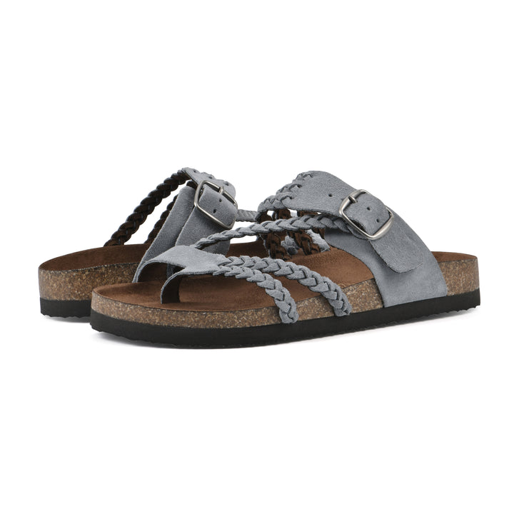 Hayleigh Footbeds Sandal - Blue Raspberry Suede