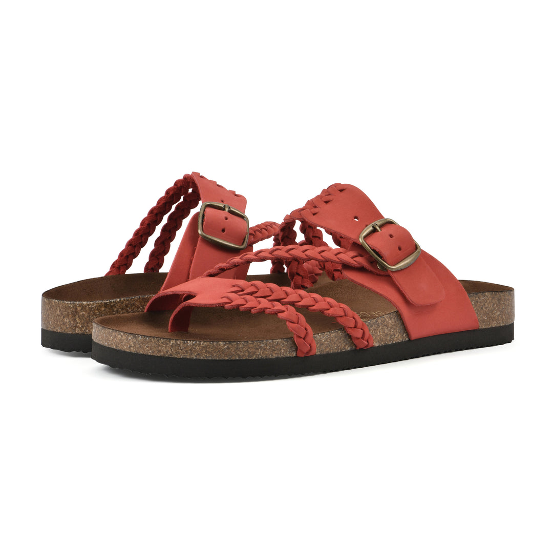Hayleigh Footbeds Sandal - Red Leather