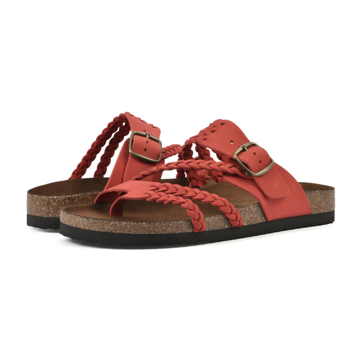 Hayleigh Footbeds Sandal - Red Leather