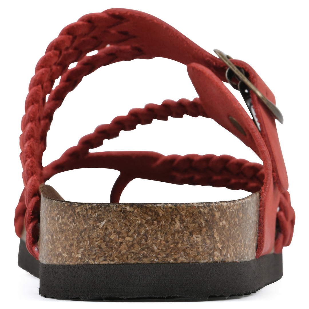 Hayleigh Footbeds Sandal - Red Leather