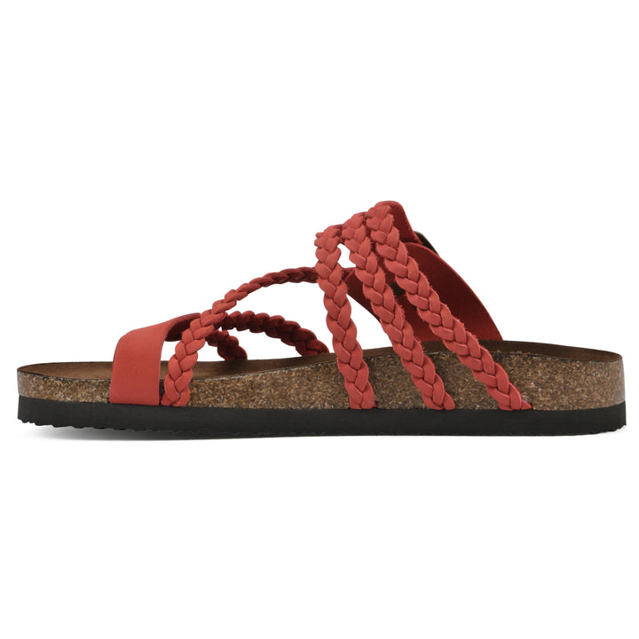Hayleigh Footbeds Sandal - Red Leather