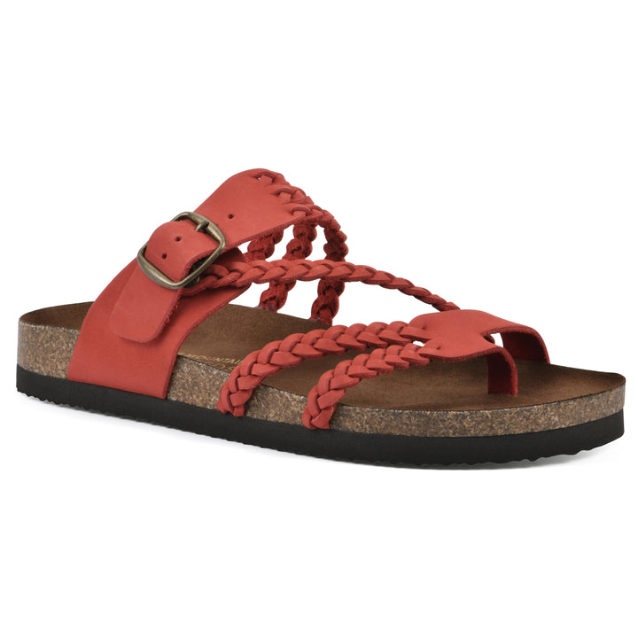 Hayleigh Footbeds Sandal - Red Leather