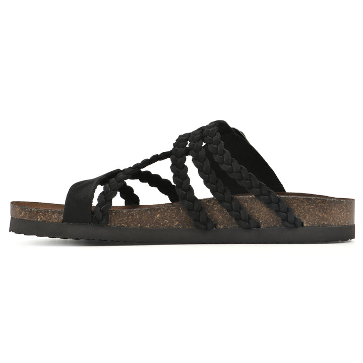 Hayleigh Footbeds Sandal - Black Leather